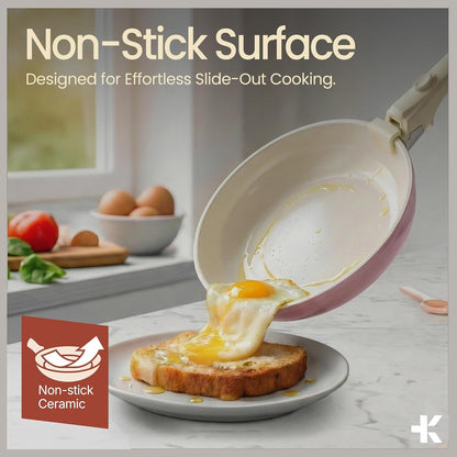 Bakken 17-Piece Ceramic Coated Aluminum Cookware Set, Nonstick Pots and Pans with Lids, Silicone Cooking Utensils & Oven Mitts, All Stovetop Safe Up To 500°F, PTFE & PFAS Free, Dishwasher Safe
