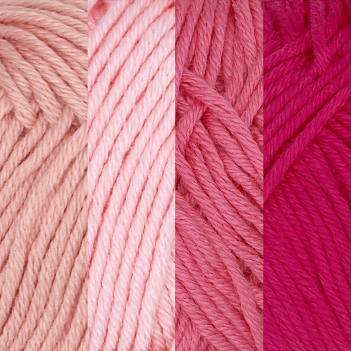 JubileeYarn Bamboo Cotton Sport Yarn - Shades of Pink - 4 Skeins