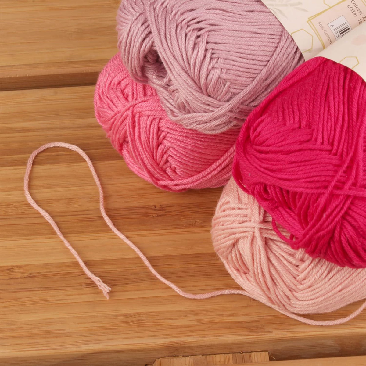 JubileeYarn Bamboo Cotton Sport Yarn - Shades of Pink - 4 Skeins