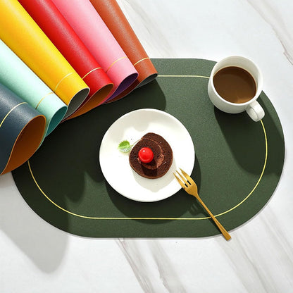 Reversible Oval Placemats Set of 6 - Washable Double Color Table Mats for Dining, Kitchen, Parties & Outdoor Use (Mint Green) Light Pink 6 Pack
