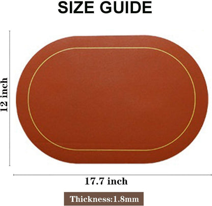 Reversible Oval Placemats Set of 6 - Washable Double Color Table Mats for Dining, Kitchen, Parties & Outdoor Use (Mint Green) Light Pink 6 Pack