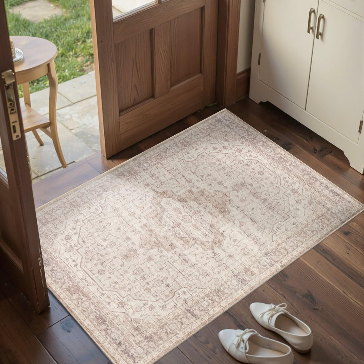2x3 Pink Washable Entryway Rug,Small Door Mat for Bathroom Kitchen