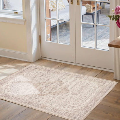 2x3 Pink Washable Entryway Rug,Small Door Mat for Bathroom Kitchen