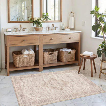 2x3 Pink Washable Entryway Rug,Small Door Mat for Bathroom Kitchen