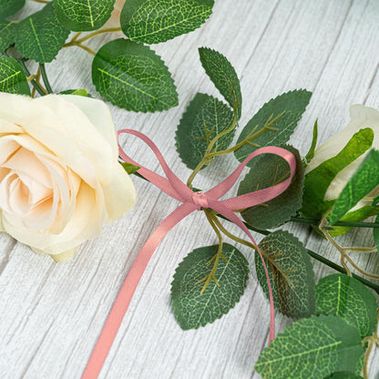 100 Yards Peach Pink Satin Ribbon 1/4 Inch Double Face Ribbon for Gift Wrapping Bouquets Crafts Wedding Decoration