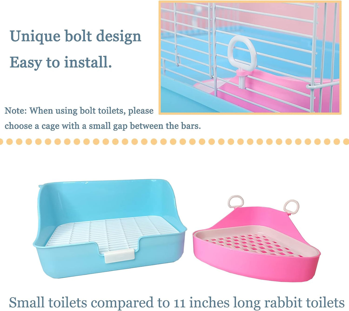 Hamiledyi Guinea Pig Potty Trainer Corner, Small Animals Triangle Plastic Litter Box, Bedding Litter Box Pee Pan Tray Toilet for Hamster Gerbil Bunny Ferret Chinchilla Hedgehog (Pink)