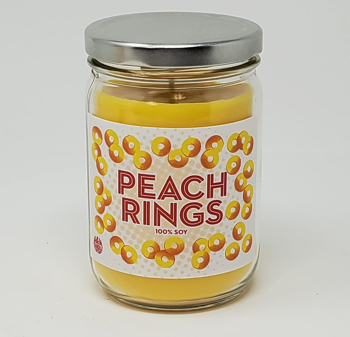 Peach Ring Candle ~ Candy Scented ~Scented Soy Wax 12oz ~ Long Burn Time ~ Made in USA (12 oz, Peach)