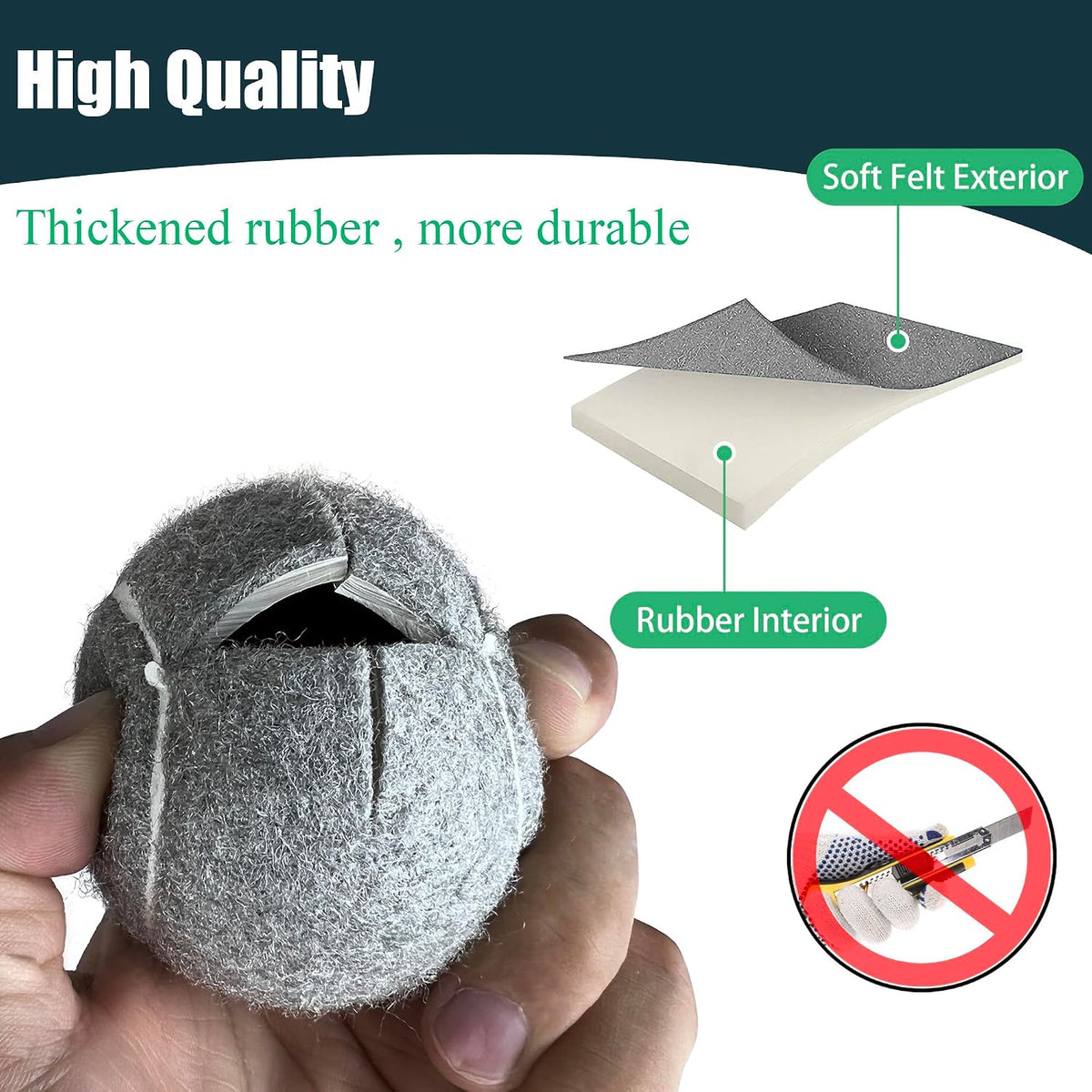 4 Pack Precut Tennis Balls for Walkers, Heavy Duty Glide Balls for Walkers & Furniture Legs - Universal Floor Protectors, Long Lasting & Easy Installation