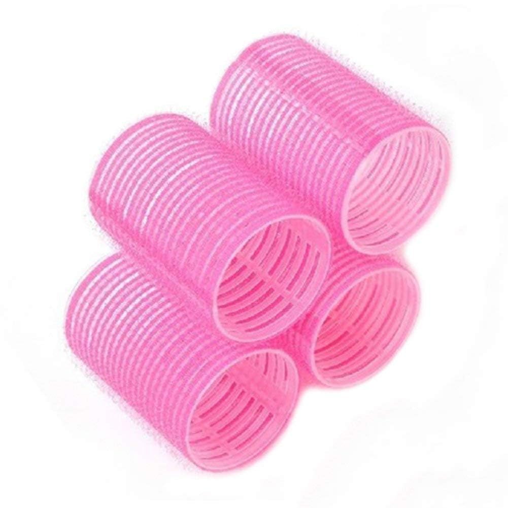6Pcs Pink Self Grip Hair Rollers, Salon Quality Hairdressing Curlers, Pack Self Grip Hair Curlers Create Waves and Curls DIY Hairstyle Ideal for Holiday Gift, Hair Rollers