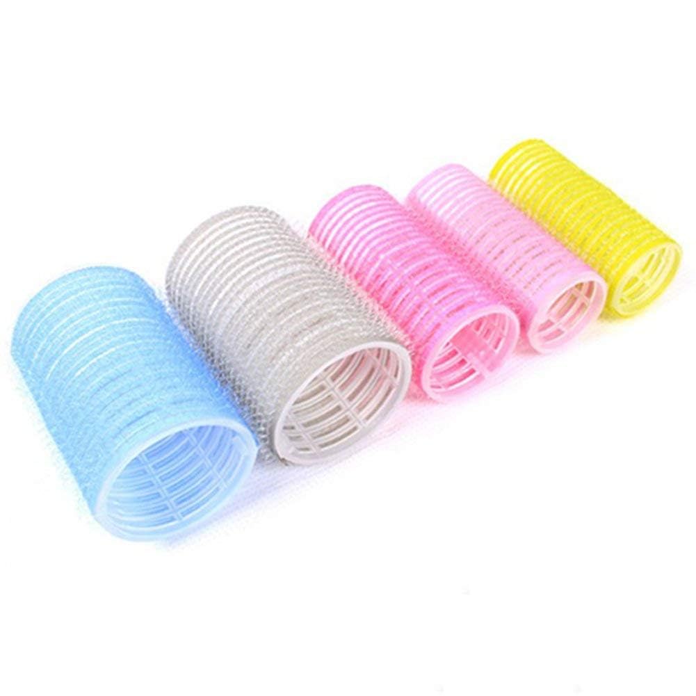 6Pcs Pink Self Grip Hair Rollers, Salon Quality Hairdressing Curlers, Pack Self Grip Hair Curlers Create Waves and Curls DIY Hairstyle Ideal for Holiday Gift, Hair Rollers