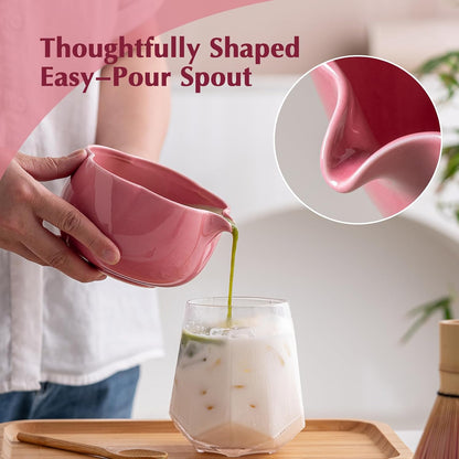 Matcha Set, 8Pcs Floral Ceramic Matcha Kit with Matcha Whisk