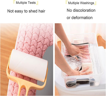 Warm Toilet Seat Cover with Handle for Bathroom (Pink Alpaca)