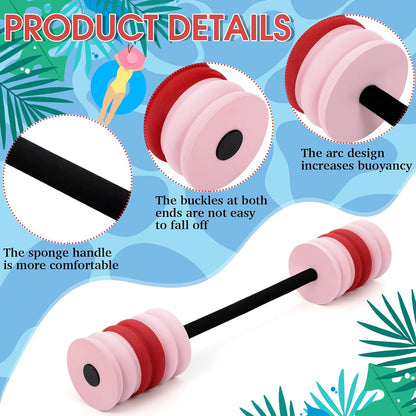 Long Aquatic Swim Dumbbells Foam Water Weights for Pool Exercise
