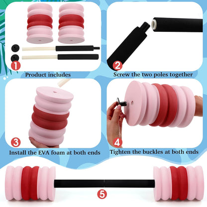 Long Aquatic Swim Dumbbells Foam Water Weights for Pool Exercise