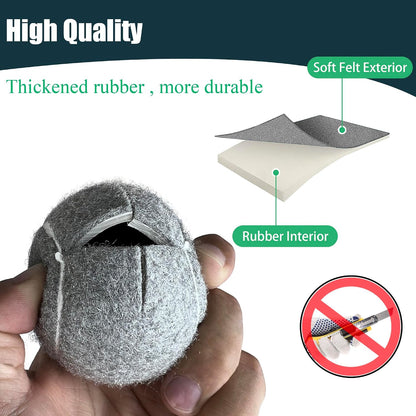 2 Pack Precut Tennis Balls for Walkers, Heavy Duty Glide Balls for Walkers & Furniture Legs - Universal Floor Protectors, Long Lasting & Easy Installation