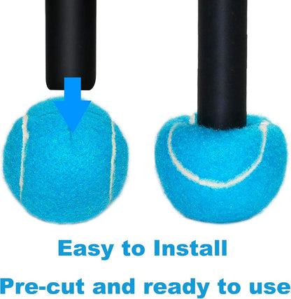 2 Pack Precut Tennis Balls for Walkers, Heavy Duty Glide Balls for Walkers & Furniture Legs - Universal Floor Protectors, Long Lasting & Easy Installation