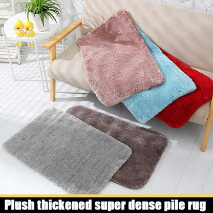 Bathroom Rugs Ultra Soft Shaggy and Absorbent Luxury Bath Mat Non Slip Carpet Mats for Tubs Toilet Showers Machine Washable Small Bathmat Doormat Solid 20" X 31" Light Pink