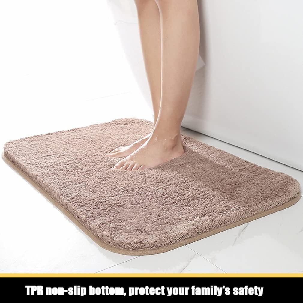 Bathroom Rugs Ultra Soft Shaggy and Absorbent Luxury Bath Mat Non Slip Carpet Mats for Tubs Toilet Showers Machine Washable Small Bathmat Doormat Solid 20" X 31" Light Pink