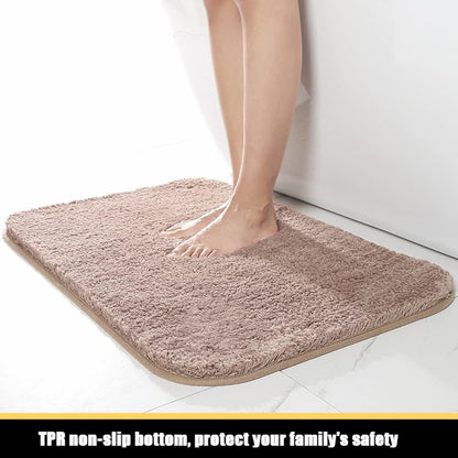 Bathroom Rugs Ultra Soft Shaggy and Absorbent Luxury Bath Mat Non Slip Carpet Mats for Tubs Toilet Showers Machine Washable Small Bathmat Doormat Solid 20" X 31" Light Pink