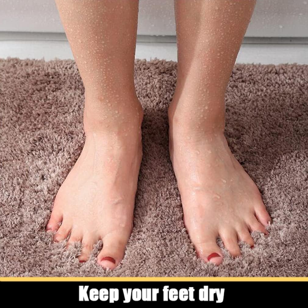Bathroom Rugs Ultra Soft Shaggy and Absorbent Luxury Bath Mat Non Slip Carpet Mats for Tubs Toilet Showers Machine Washable Small Bathmat Doormat Solid 20" X 31" Light Pink