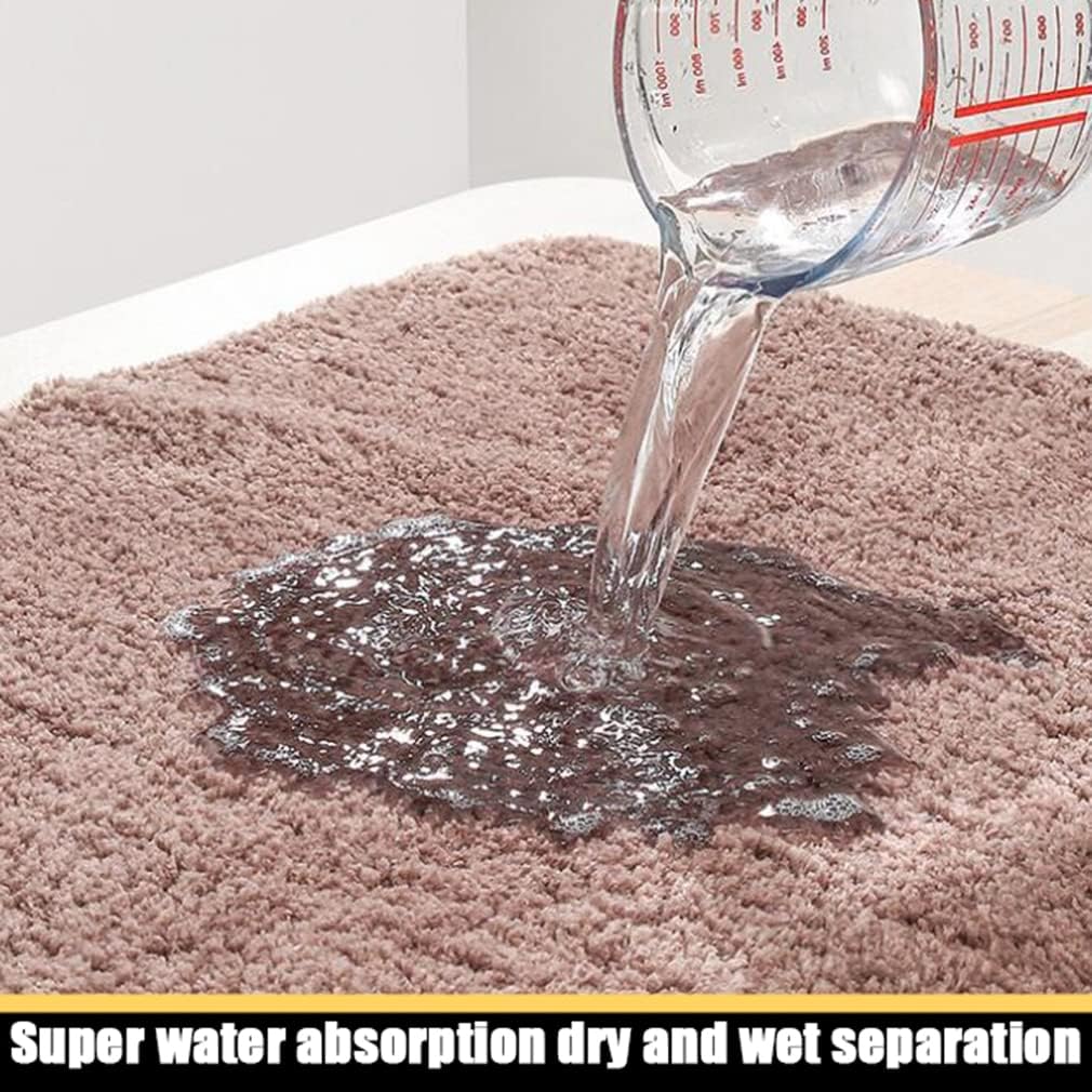 Bathroom Rugs Ultra Soft Shaggy and Absorbent Luxury Bath Mat Non Slip Carpet Mats for Tubs Toilet Showers Machine Washable Small Bathmat Doormat Solid 20" X 31" Light Pink