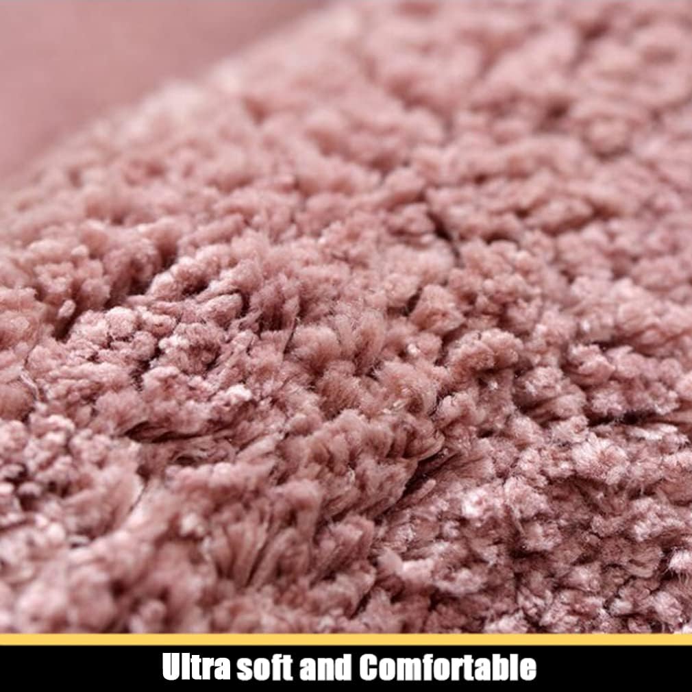 Bathroom Rugs Ultra Soft Shaggy and Absorbent Luxury Bath Mat Non Slip Carpet Mats for Tubs Toilet Showers Machine Washable Small Bathmat Doormat Solid 20" X 31" Light Pink