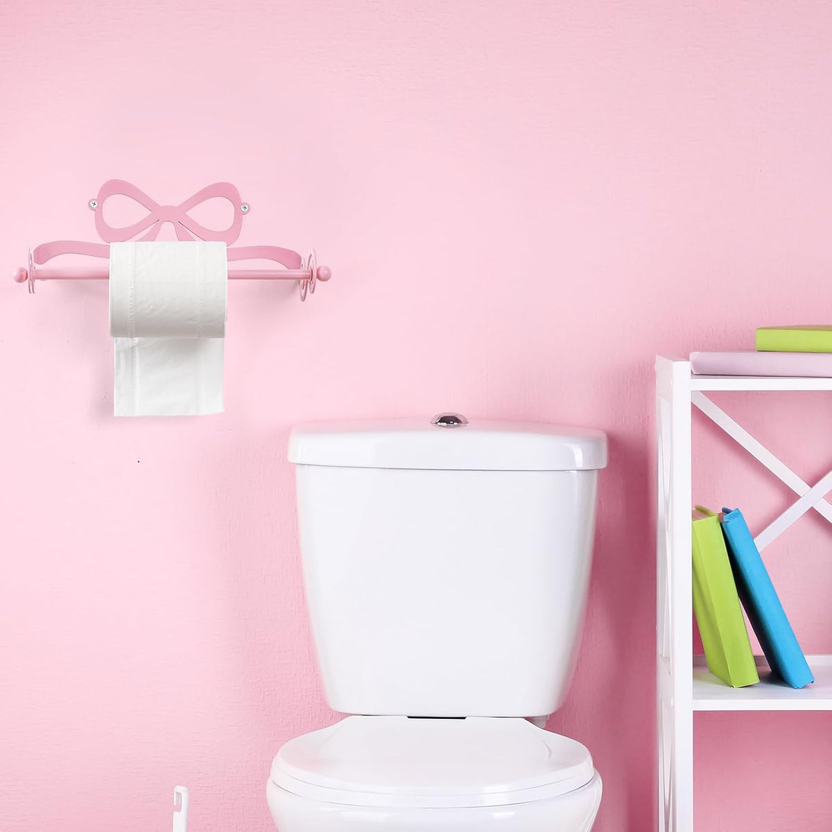 Pink Bow Toilet Paper Holder Wall Mount Coquette 12.2 x 2.3''