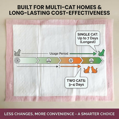 Cat Pee Pads,Super Absorbent,Odor Control with Lavender Scent,Multi Cat,16.9"x11.4" Refills for Tidy Cats Breeze Litter System,Disposable,Leak-Proof Quick-Dry Cat Litter Pads,Pink,30 Count