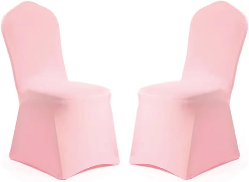 Chair Cover Pink Polyester Spandex Banquet Chair Covers Slipcover Flat Front Stretch Spandex Chair Covers for Wedding Banquet Dining Party Decorations (1 Pcs Pink)