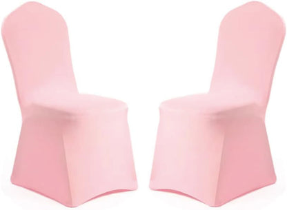 Chair Cover Pink Polyester Spandex Banquet Chair Covers Slipcover Flat Front Stretch Spandex Chair Covers for Wedding Banquet Dining Party Decorations (1 Pcs Pink)