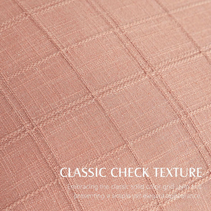 Set of 1 Decorative Linen Check Throw Pillow Cover Neutral Farmhouse Lumbar Cushion Cover Modern Boho Accent Home Decor for Sofa Chair Couch Bedroom Living Room,12×20 Inch,Coral Pink