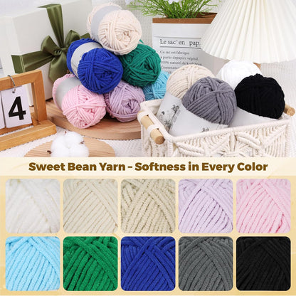 Chenille Yarn for Crocheting, 6 Pack Soft Polyester Yarn, 50g Skeins, Medium Worsted Weight Chenille, 3.5mm Plush Yarn for Crafting Plush Toys, Blankets, Scarves(Blossom Pink)