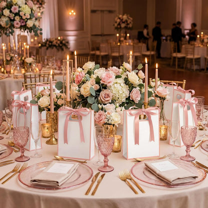 30 Pack Rose Gold Gift Bags with Handles, 10.2 x 7.1 x 3.2 Inch