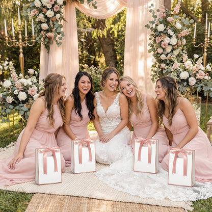 30 Pack Rose Gold Gift Bags with Handles, 10.2 x 7.1 x 3.2 Inch