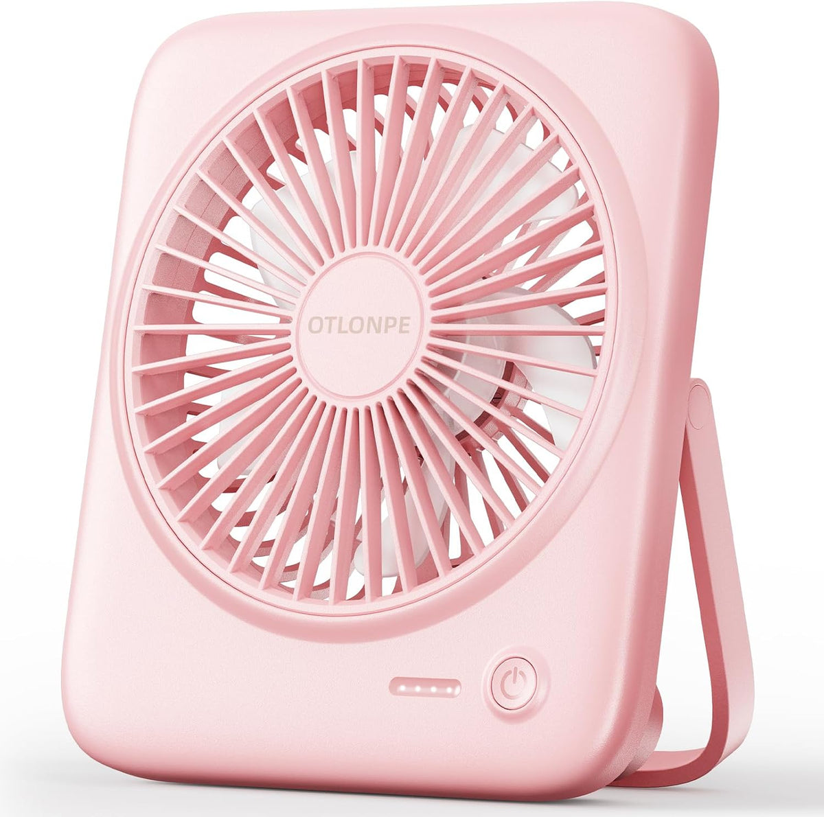Personal Portable Desk Fan, 4000mAh Small Rechargeable Portable Fan Battery Operated & USB Powered for Travel Sleeping Bedroom Office Home Table, Cordless, Quiet, 4-Speed, 6.5 Inch (Pink)