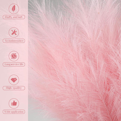 8 Pcs 38''/97cm Tall Faux Large Pampas Grass Decor, Pink