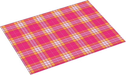 Dish Drying Mat Kitchen Counter Absorbent Pink And Orange Tartan Plaid Coffee Sink Mat Dish Drainer Pad 18 Inch X 24 Inch