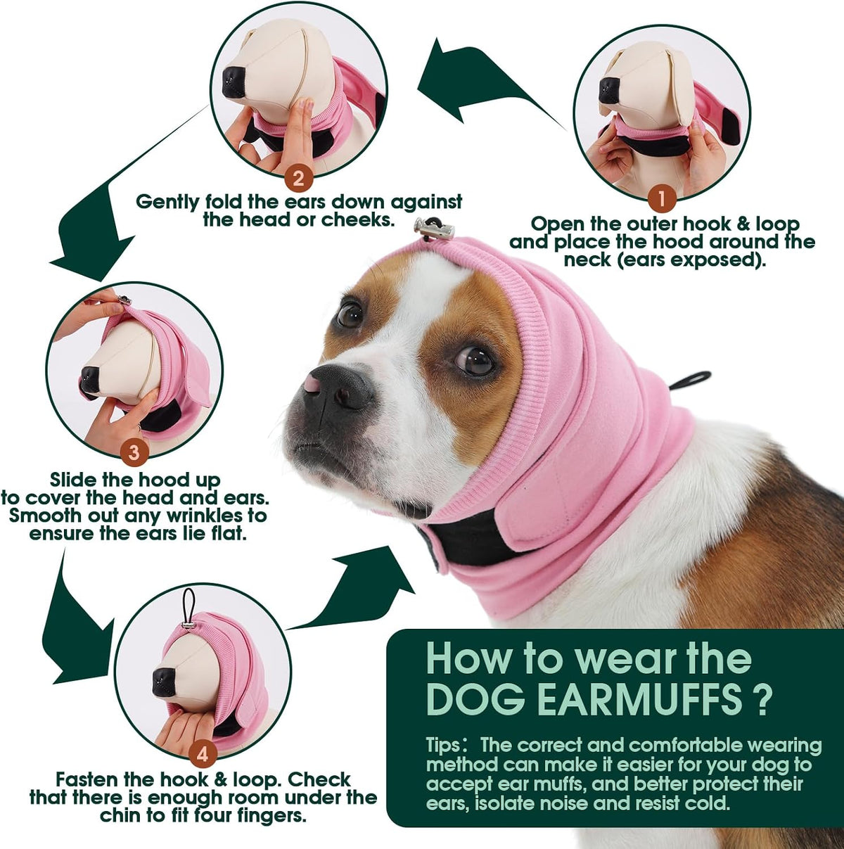 Dog Ear Muffs Noise Protection, Ear Wrap for Dogs Noise Cancelling