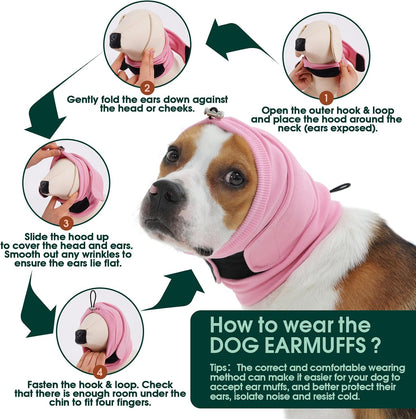 Dog Ear Muffs Noise Protection, Ear Wrap for Dogs Noise Cancelling