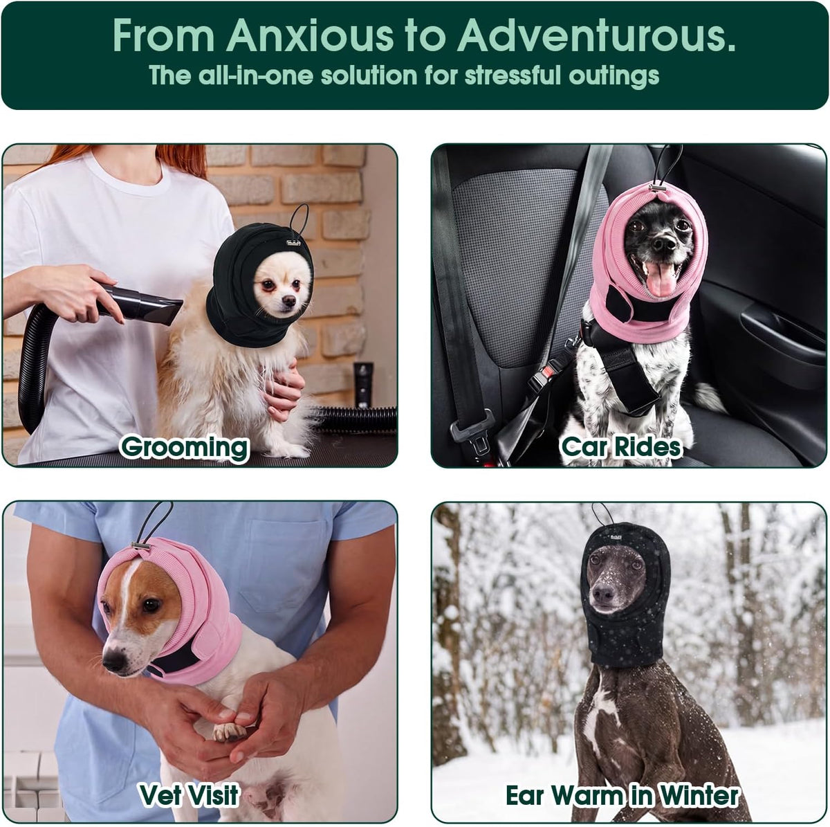 Dog Ear Muffs Noise Protection, Ear Wrap for Dogs Noise Cancelling