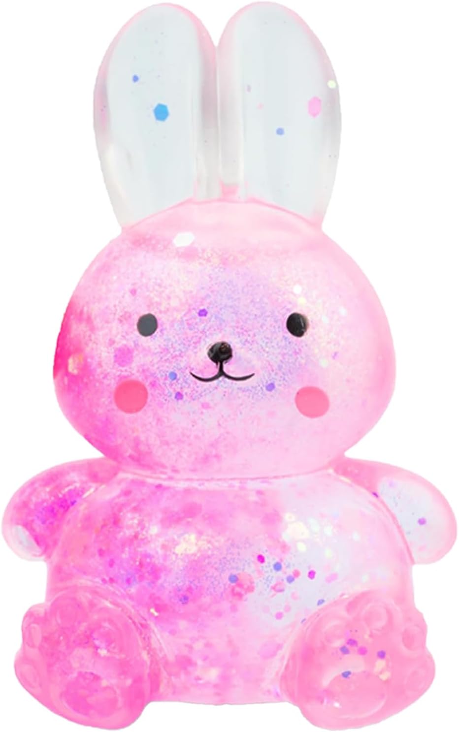 Squishy Fidget Stress Ball - Easter Basket Stuffers, Taba Squishies Squeeze Sensory Rabbit Toys, Rabbit Squishy Sugar Stress Ball Toys for Adult Kid, Glitter Rabbits Gift for Birthday Christmas