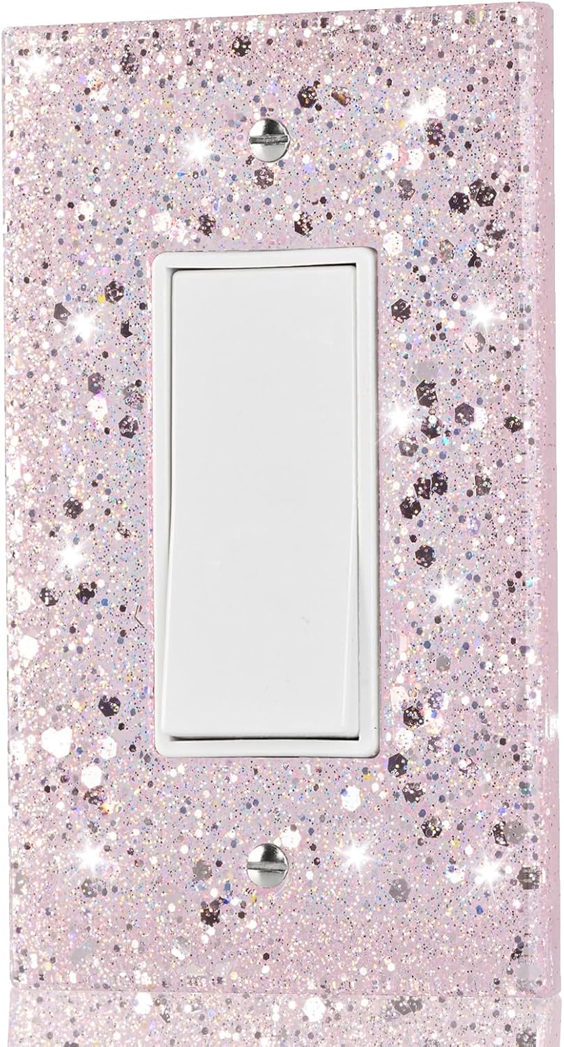 Pink Light Switch Cover For Girls Room, 1-Gang Rocker, 5.10"x3.15"