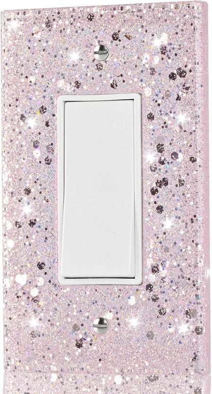 Pink Light Switch Cover For Girls Room, 1-Gang Rocker, 5.10"x3.15"