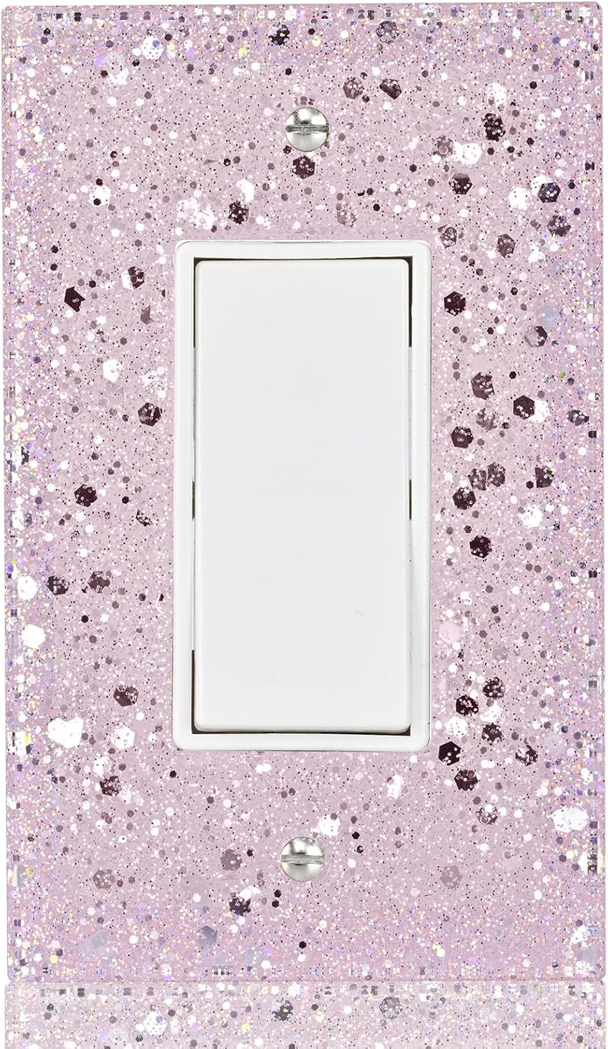 Pink Light Switch Cover For Girls Room, 1-Gang Rocker, 5.10"x3.15"