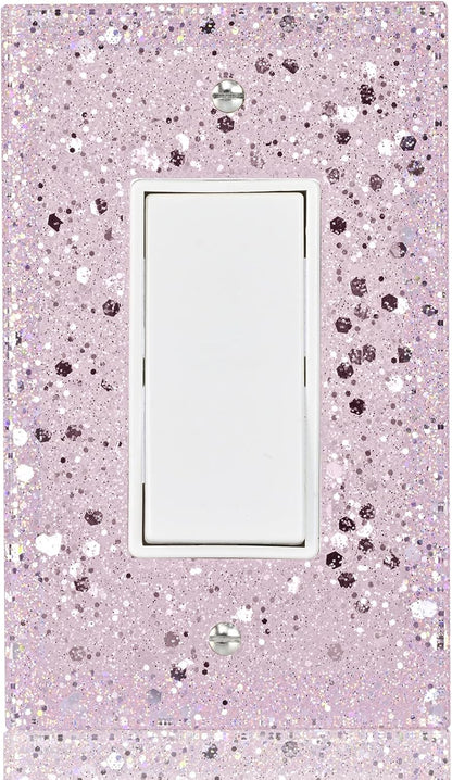 Pink Light Switch Cover For Girls Room, 1-Gang Rocker, 5.10"x3.15"