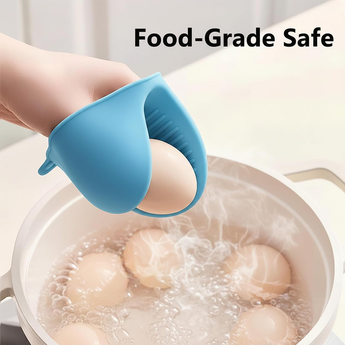 3 Pairs (Blue, Pink, Orange), Mini Silicone Oven Gloves, Mini Finger Protector Pot Holder for Kitchen,Cooking,Baking,BBQHeat Resistant Gloves，can be Washed in the Dishwasher