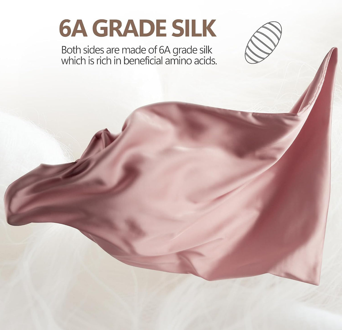 Luxury 6A Mulberry Silk Pillowcase & Silk Pillow Case for Hair & Skin – Anti-Wrinkle, Hidden Zipper– Best Beauty Sleep Solution for Women (Pink, Queen)