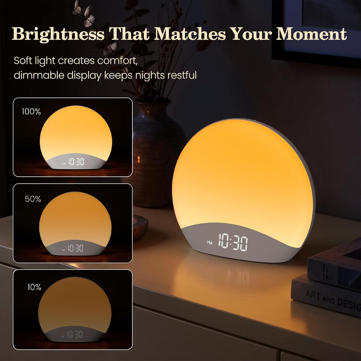 Sound Machine Sunrise Alarm Clock with Night Light for Bedrooms