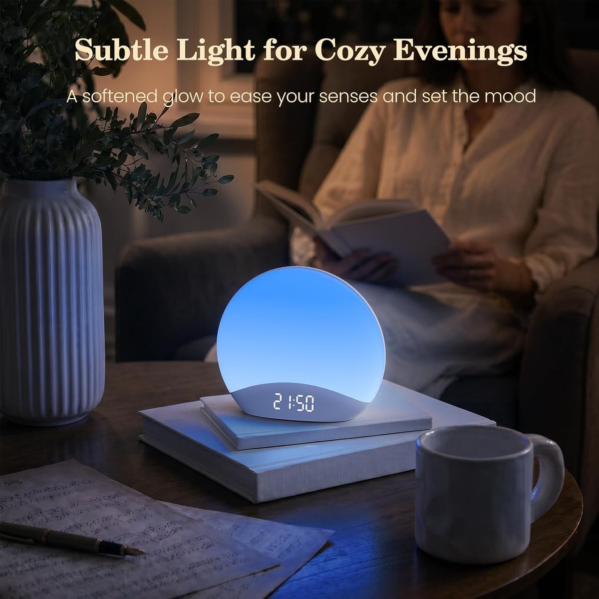 Sound Machine Sunrise Alarm Clock with Night Light for Bedrooms