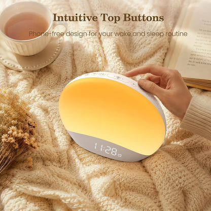 Sound Machine Sunrise Alarm Clock with Night Light for Bedrooms